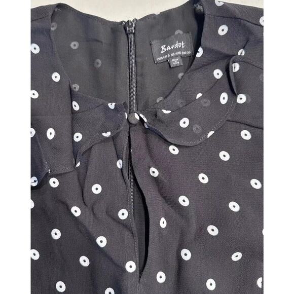 Bardot Women’s Size US 4 XS Polka Dot Ruffle Cut Out Side Top Blouse Romantic - Picture 3 of 10